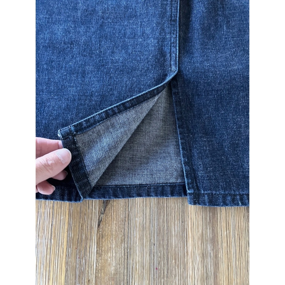 Lauren Jeans Co. Ralph Lauren Vintage Dark Denim Knee Length Skirt Size 8 Preppy - Picture 3 of 5
